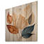 «Copper Leafy Abstractions - Leaves Wood», art mural sur bois de pin naturel-1140499988