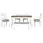Ensemble de table de salle à manger de style rustique 6 pièces TREXM avec 4 chaises rembourrées et un banc (brun et blanc délavé)