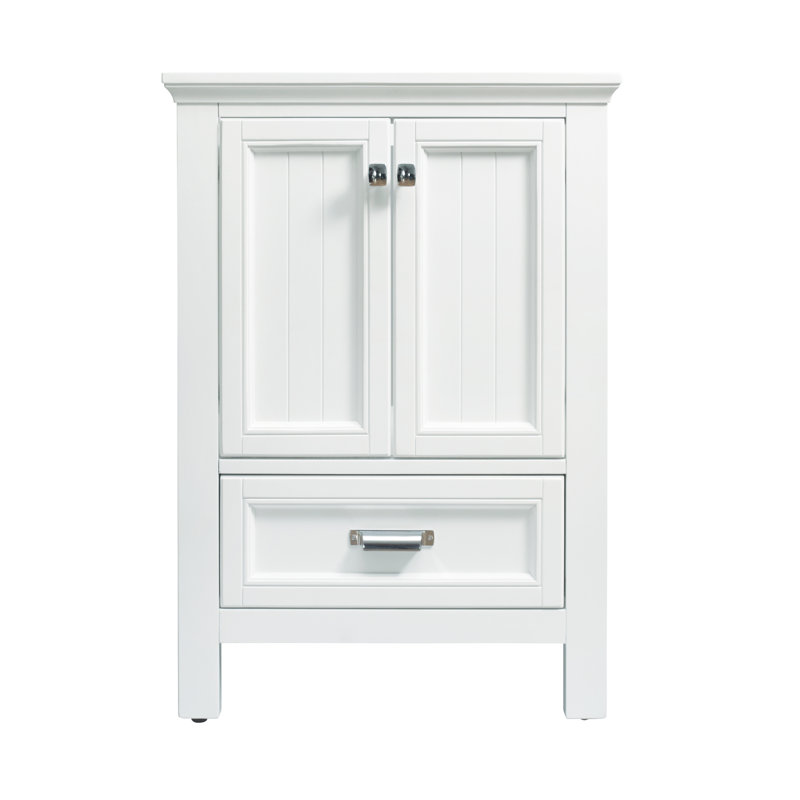 Brantley 24 Inch White Painted Bathroom Vanity with Chrome Hardware