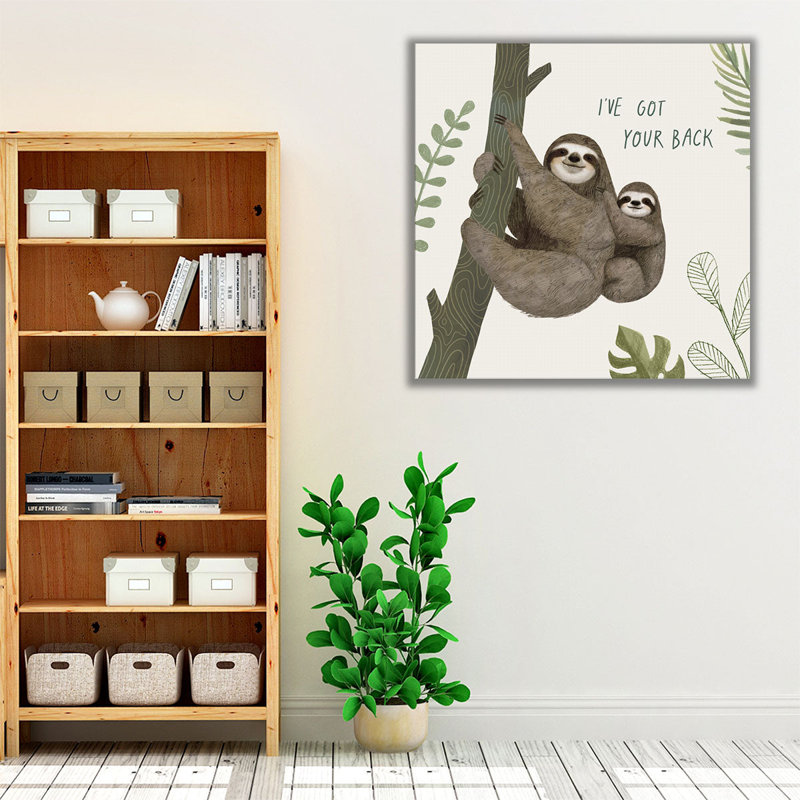 «Sloth Sayings III», reproduction d'art sur toile, H 12 po x l 12 po