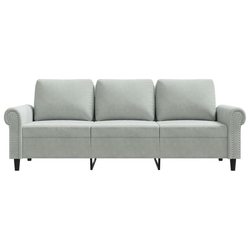Nyziah 78'' Velvet Sofa, Light Gray 100% Polyester, 31.5" H x 78" W x 30.3" D