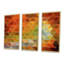 Triangulaire géométrique rouge, gris et vert - ensemble de 3 reproductions sur toile flottante-1342028232-1342028234