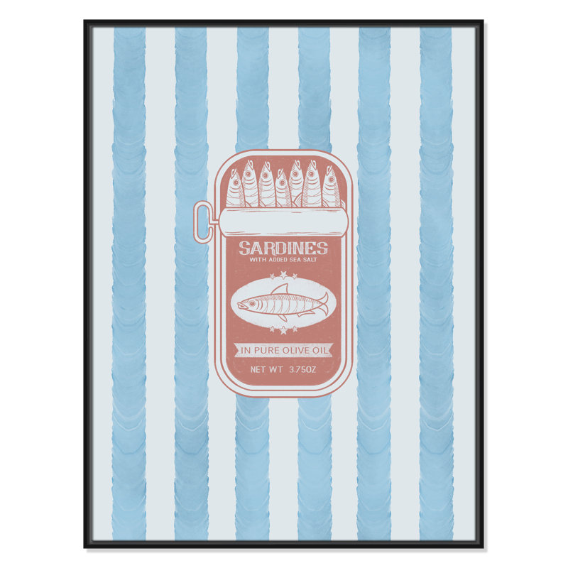 «Salty Sardines Print» par Marcus Prime, L 31,5 po x H 41,5 po, Cadre flottant noir