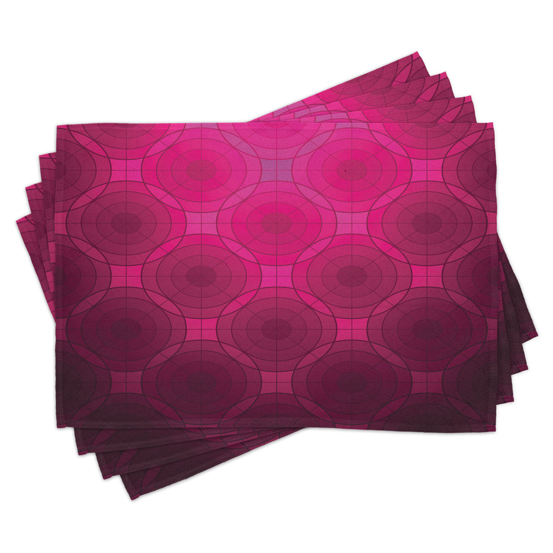 Platzdeckchen 4er-Set, Kreisformen, Magenta