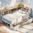 Corner Daybed Frame with 6 Drawers and Storage Bookcase Daybed with Charging Station and LED Lights-122632851-123467513