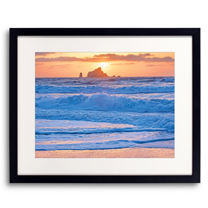 Rialto Beach Sunset Print by Bruce Heinemann, Black Framed Paper, 16" H x 20" W