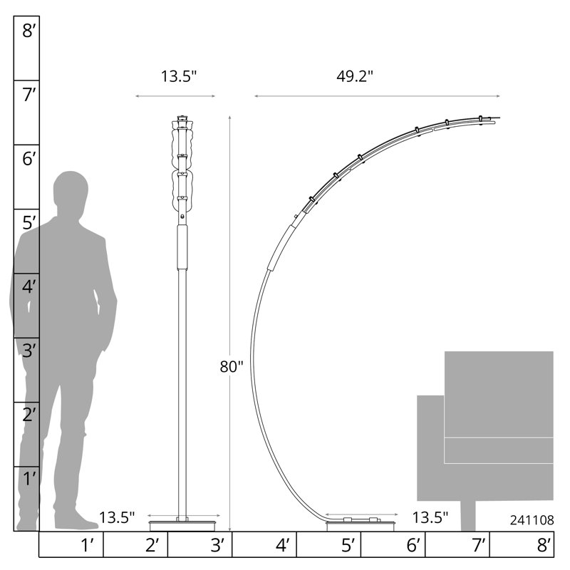 Glissade LED Arc Floor Lamp By Andy Morter, Bronze