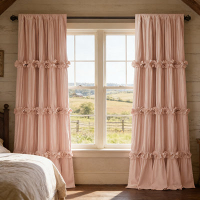 Thermal Insulated Blackout Curtain Panels With Boho Ruched Design And Butterfly Embellishments, Rod Pocket Drapes For Light Blocking, Noise Reduction, And Room Decor