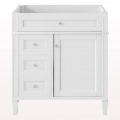 Meuble-lavabo de salle de bain de 30 po sans lavabo supérieur, armoire de rangement moderne avec 2 tiroirs et un tiroir rabattable (BASSIN INCLUS)