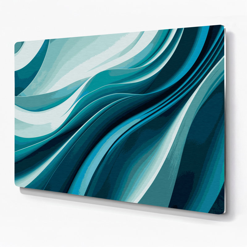 Gradient Abstract 49 Green Metal Wall Art