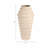 Decorative Textured Ribbed Table Vase with Chiseled Design for Home Decor - Sculptural Tall Flower Vase for Shelf or Kitchen Accent - Ivory and Tan-199048967