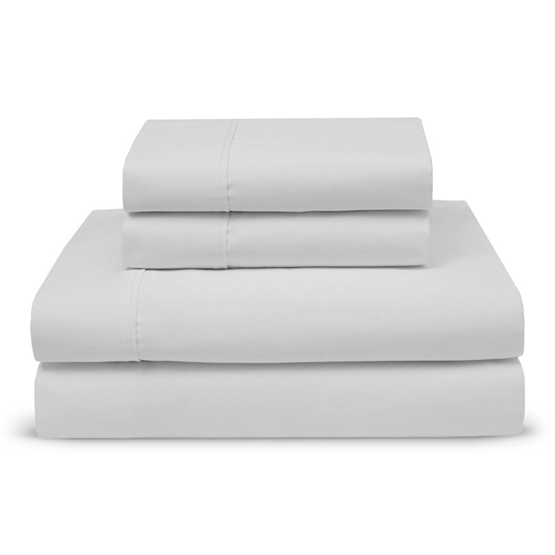 Amsterdam 100% Cotton Sateen Sheet Set, White, Queen