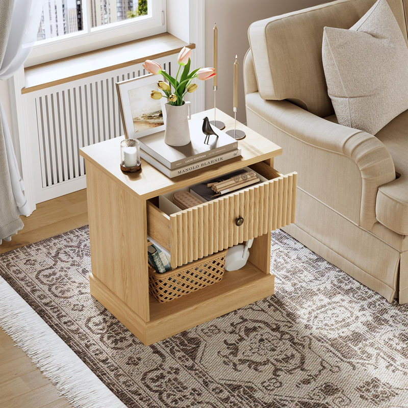 57.7 W Bedside Table, White