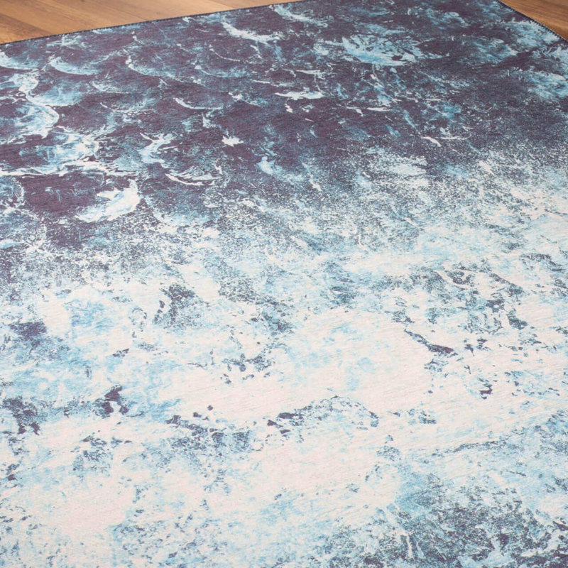 Tapis lavable en machine Premium, 4,6 x 6,2 pieds, 100% polyester, 1850 g / m² | Hauteur des poils: 0,2 po | Poly-coton écologique recyclé | Parfait pour le salon, la chambre à coucher et les endroits très passants