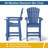 Vevey Patio Stools Adirondack Arm - Outdoor Bar Chairs HDPE