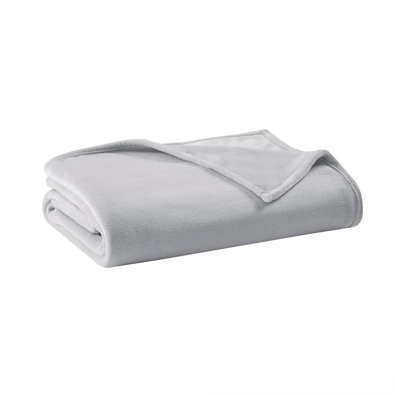Couverture chauffante en peluche, Simple, gris