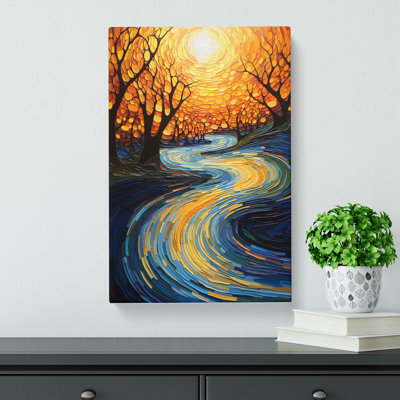 River Abstract - Wrapped Canvas