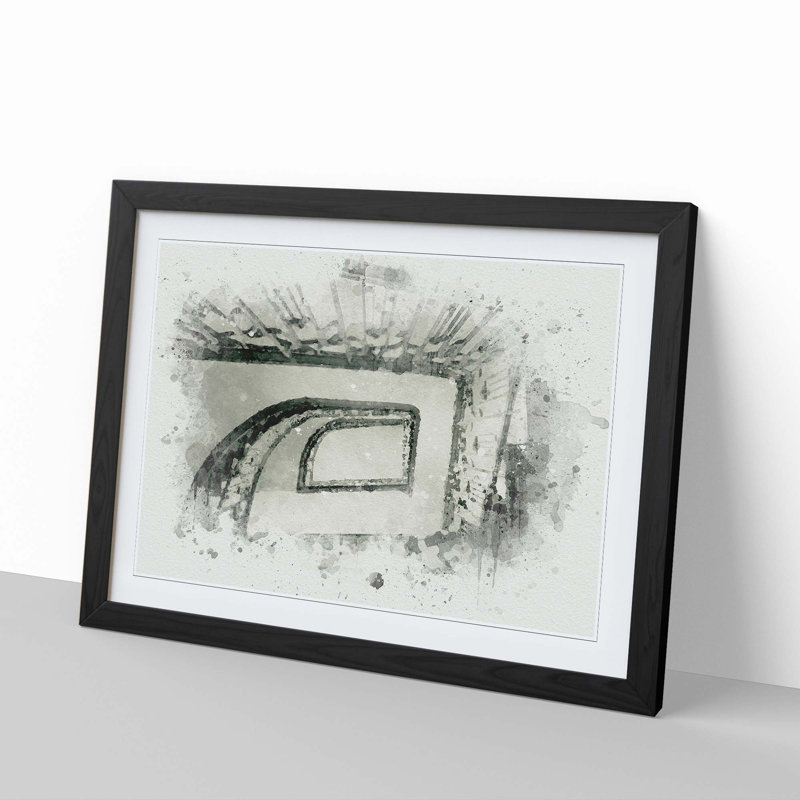 Rectangular Staircase in Abstract - Picture Frame Graphic Art Print, Black Framed, 27cm H x 36cm W x 2cm D