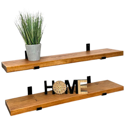 Vaasa 2 Piece Wood Floating Shelf