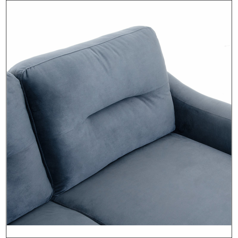 Couch Fauteuil d'appoint confortable pour salon, chambre, bureau, petit espace, Gris, Éponge