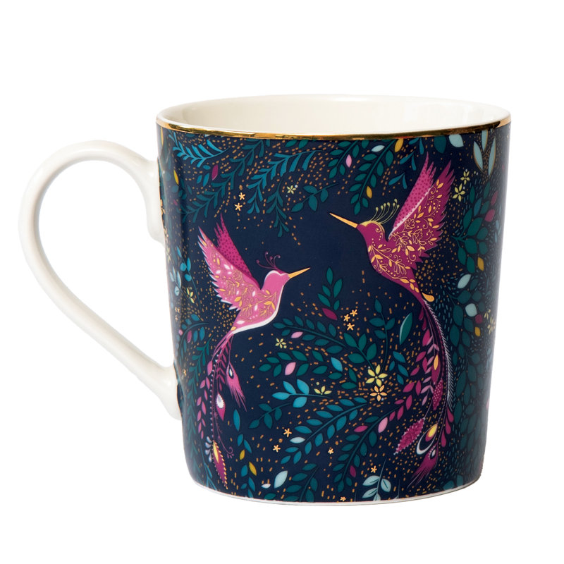Sara Miller, India - Hummingbird Paradise Midnight Blue Mug