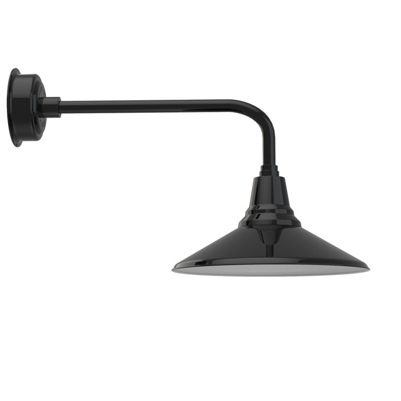Luminaire de grange d’extérieur Albali, Noir, H 15,82 po x l 16 po x P 34,25 po