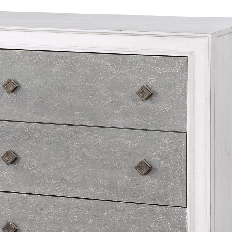 Commode Katia gris rustique et blanc vieilli