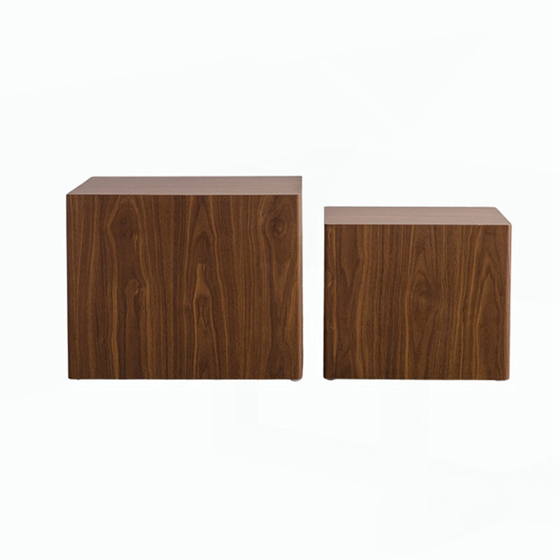 Ensemble de 2 tables basses gigognes, Noyer