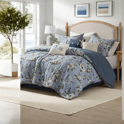 Ensemble de literie vintage en coton très grand rétro 7 pièces, conception réversible pour un confort toutes saisons