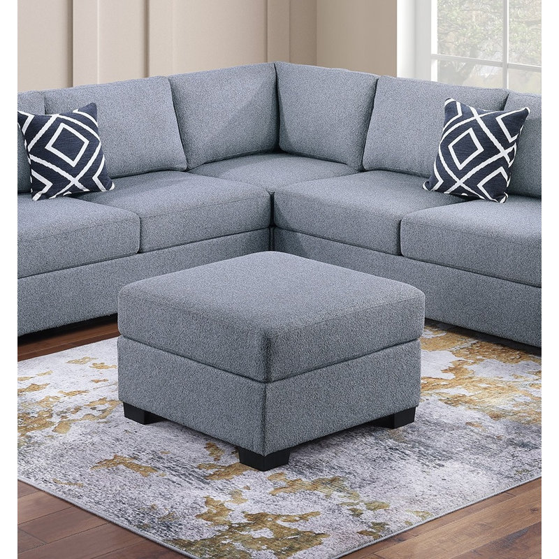 Ensemble de canapé d'angle fonctionnel 4 pièces en boucle grise, 4 pièces