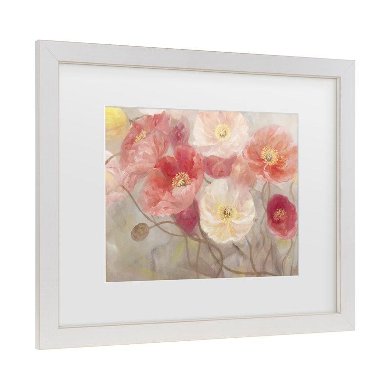 « wild pops », reproduction de peinture à l’aquarelle sur toile encadrée, H 11 po x l 14 po x P 0,5 po, Cadre blanc