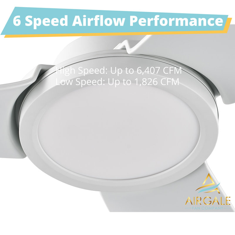 Ventilateur de plafond blanc mat à 3 pales de 52 po avec télécommande, ensemble d'éclairage à DEL à intensité variable et moteur réversible Woolbright