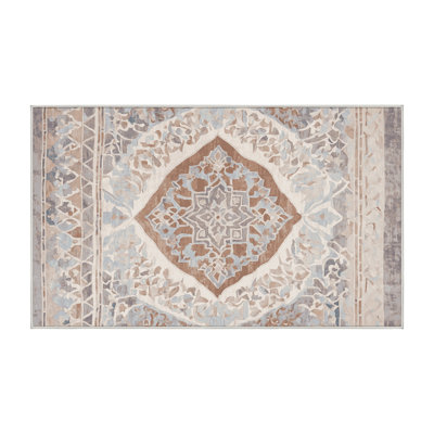 Silky Soft Plush Beige Area Rug