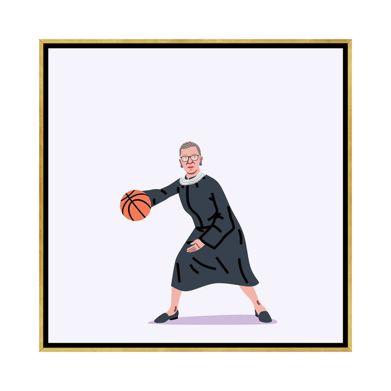 «Balling Ruth» par Elad Shagrir - impression d'art graphique, Pas de tapis, H 18 po x l 18 po x 1,5 po, Toile encadrée d'or