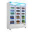 Réfrigérateur commercial de type commercial, refroidisseur de boissons vertical 36,4 pieds cubes / 1030L, réfrigérateur à 3 portes vitrées avec caisson lumineux personnalisable, 12 tablettes réglables, éclairage à DEL doux et roulettes