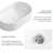Topcraft 19.29" White Ceramic Vessel Bathroom Sink, Rectangular Above Counter Vanity Basin