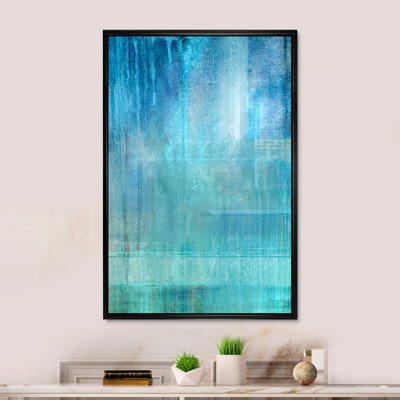 Blue Meets Turquoise Abstract Art II - Painting on Canvas