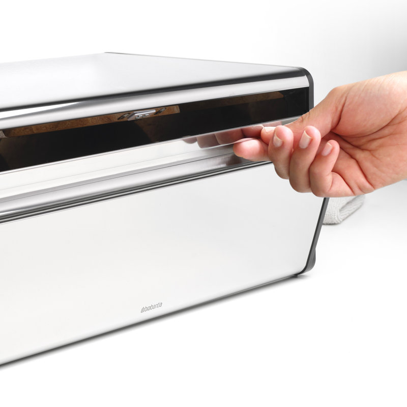 Brabantia Fall Front Bread Box, Brilliant Steel