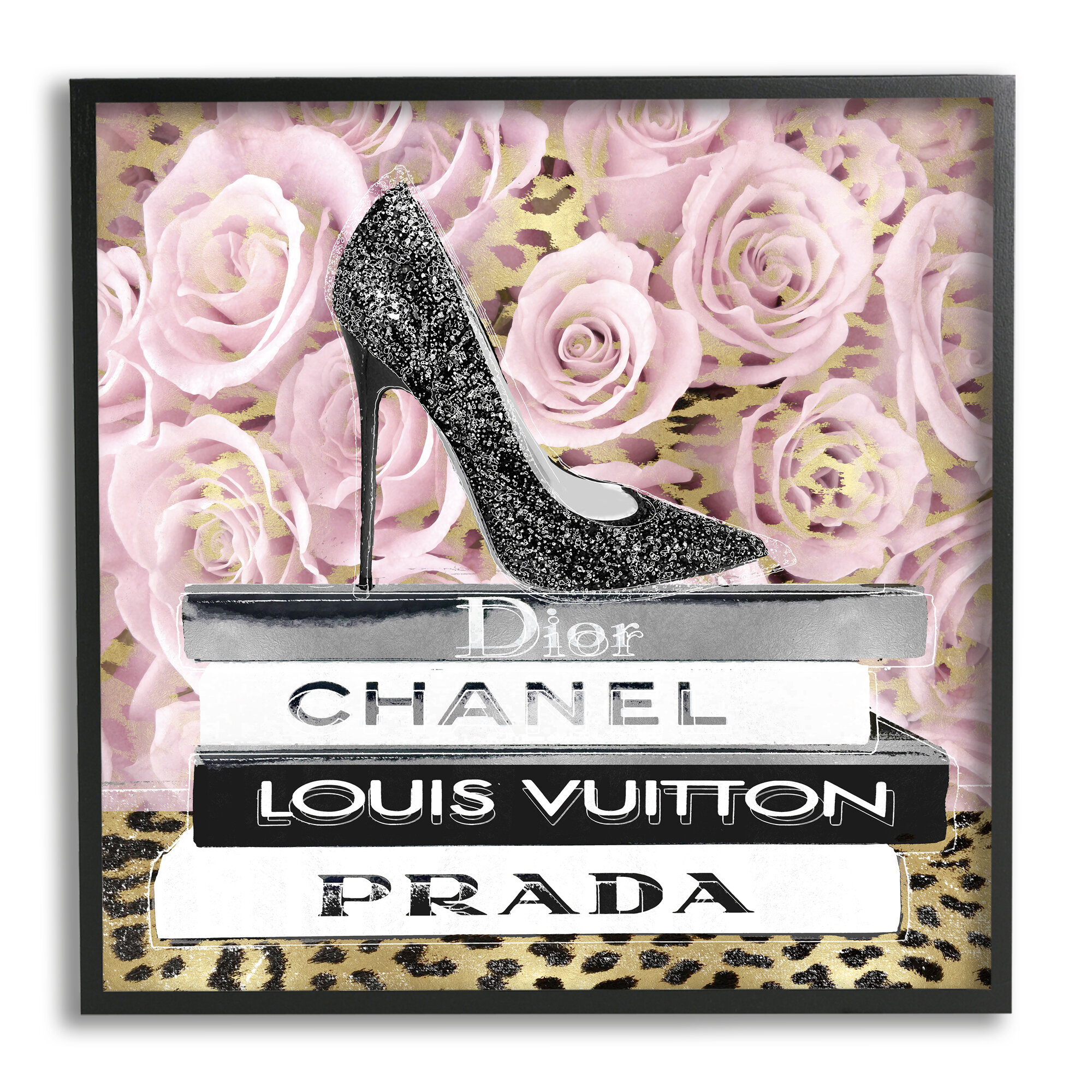  white Louis Vuitton bag shoes art print Glam Wall Art