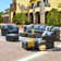 Paulsen Premium All-Weather Wicker 8 - Person Modular Patio Conversation Sets with Cushions