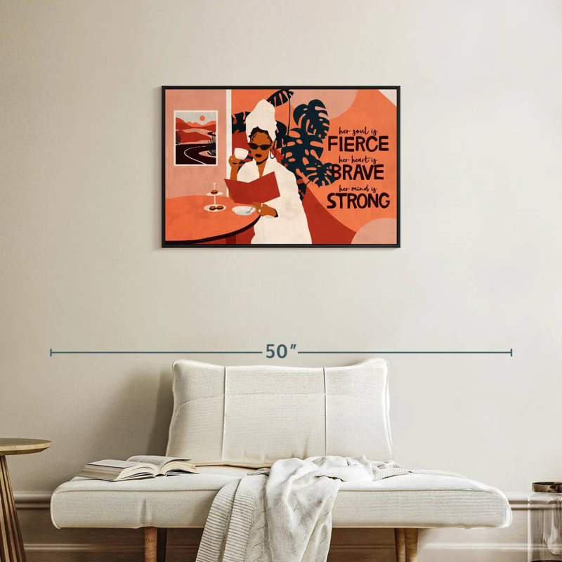 Fierce Brave Strong Woman, Floating Frame Black, 31" X 21"