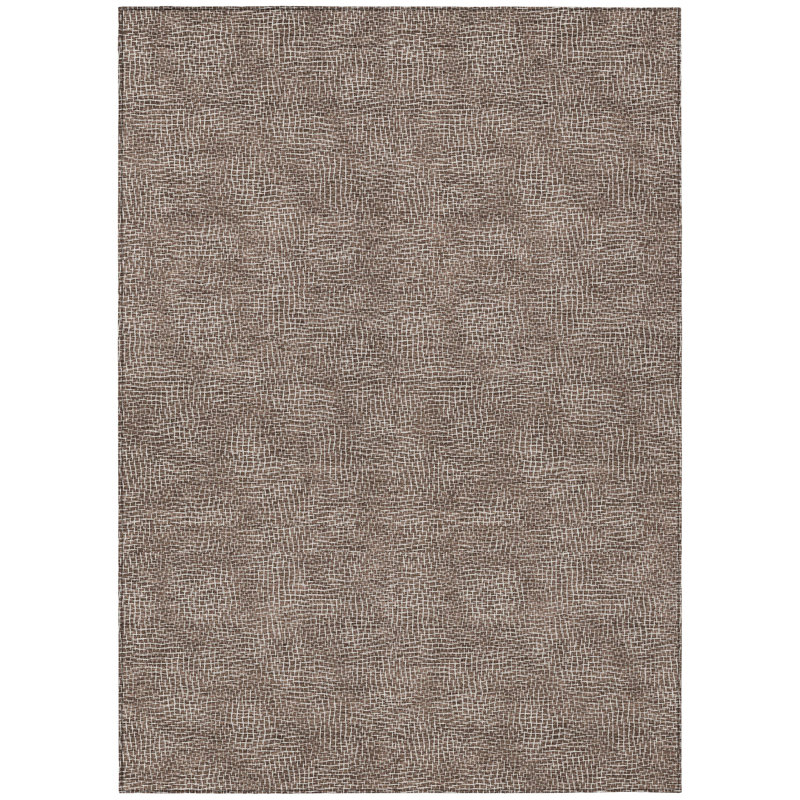 Riyala Brown Washable Indoor-Outdoor Rug - , 10' x 14'