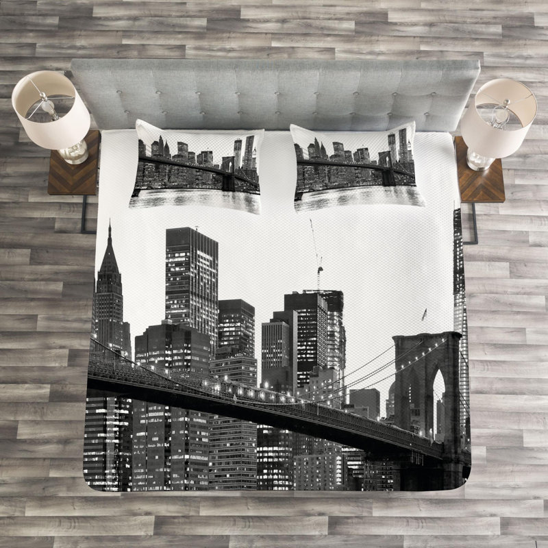 Modern & Contemporary Polyester Coverlet, King Coverlet + 2 Shams