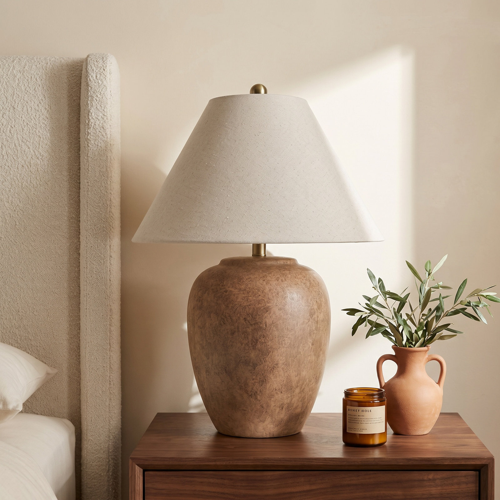 Eustacia Ceramic Table Lamp, Distressed Brown