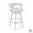 Ahlem Modern Swivel Counter or Bar Height Barstool with Arms and Open Low Back in Iron with Wood and Faux Leather-1183030934-1183030933