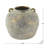 D9.5X8" Rounded Ceramic Vase With Textured Gray Finish
