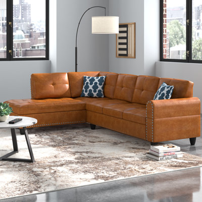 Amelie-Mae Faux Leather L-Shaped Sectional Left Hand Facing