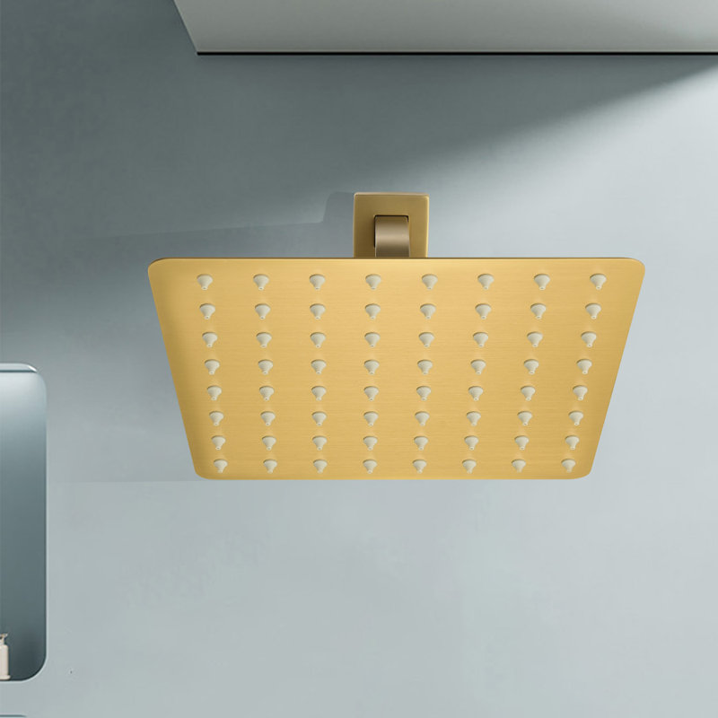Rain Fixed Shower Head 1.8 GPM GPM, Brushed Gold