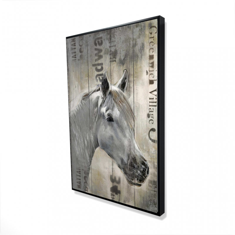 «Cheval blanc rustique», H 36 po x l 24 po