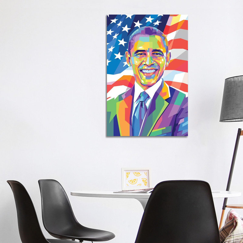 « Barack Obama » par Dayat Banggai-impression d’art graphique, H 40 po x l 26 po x P 1,5 po, Pas de tapis, Toile tendue
